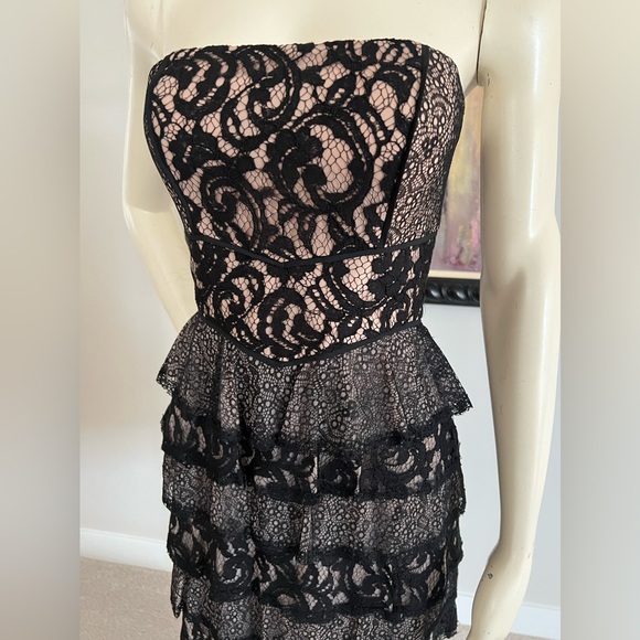 BCBGMAXAZRIA Ellie Mixed Lace Strapless Dress - Cocktail - Dance Party - Wedding - Picture 7 of 16
